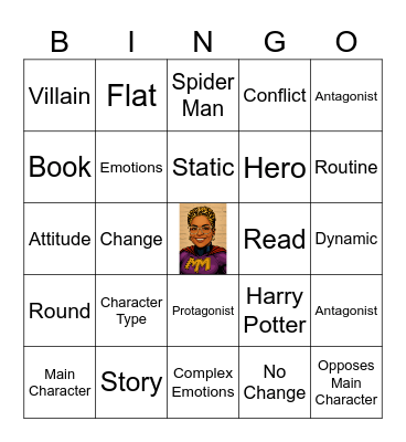 Character Types Bingo Card
