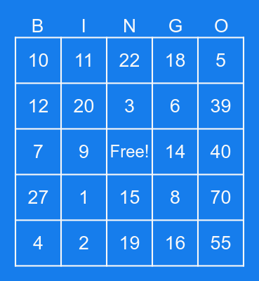 MOVE Senior Bingo Card
