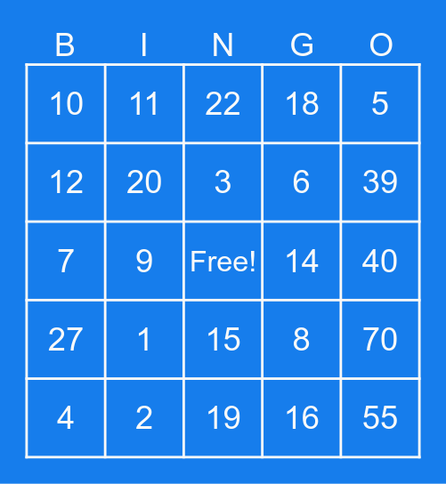 MOVE Senior Bingo Card