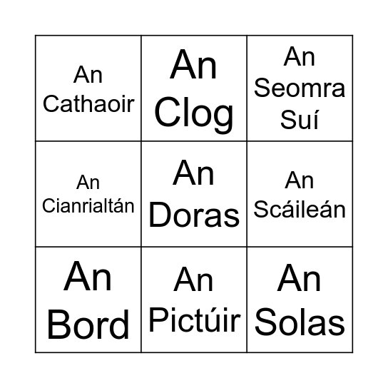 Biongó Bingo Card
