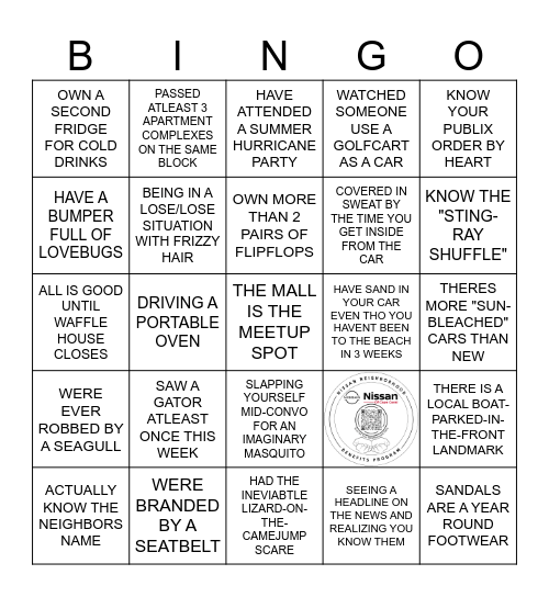 YOU MIGHT BE IN FLORIDA IF YOU Bingo Card