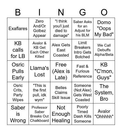 Limit Breakers Enuo EX Prog Bingo Card