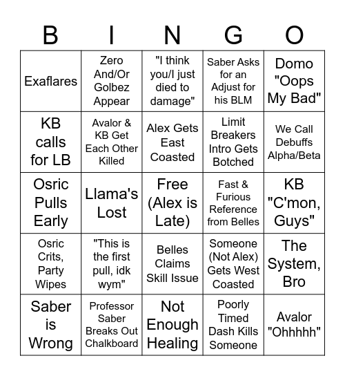Limit Breakers Enuo EX Prog Bingo Card