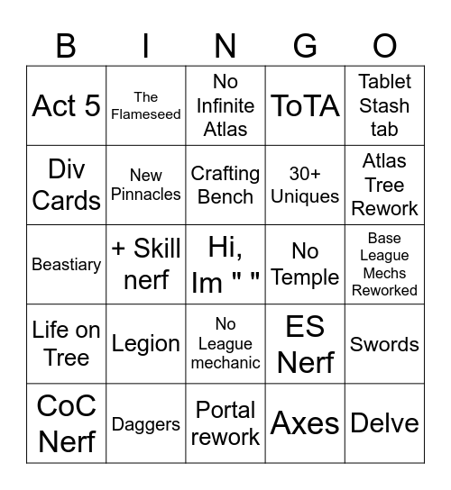 0.5 Bingo Card