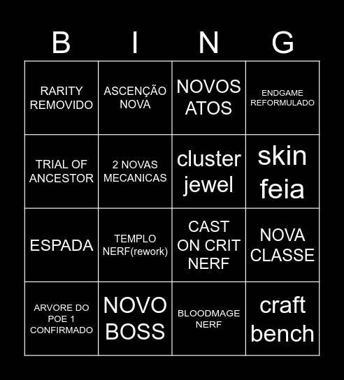 HEROIS BINGO Card