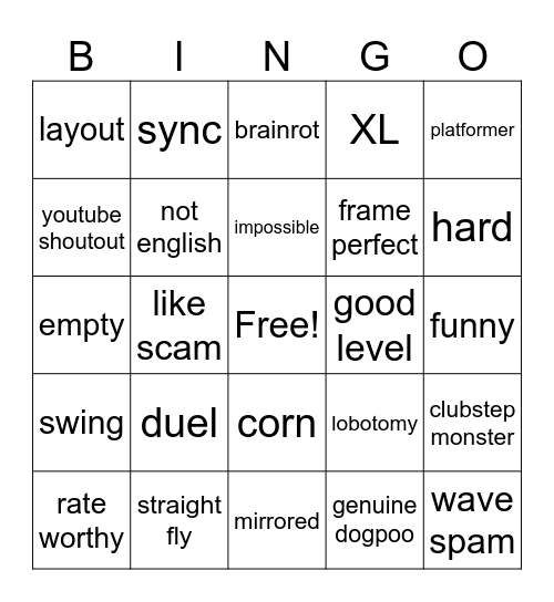recent tab Bingo Card