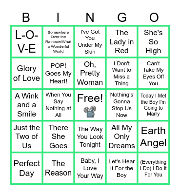 MUSIC BINGO at the Ann Arbor Eagles! Sweet Popular Music From Movies!🎶 Bingo Card