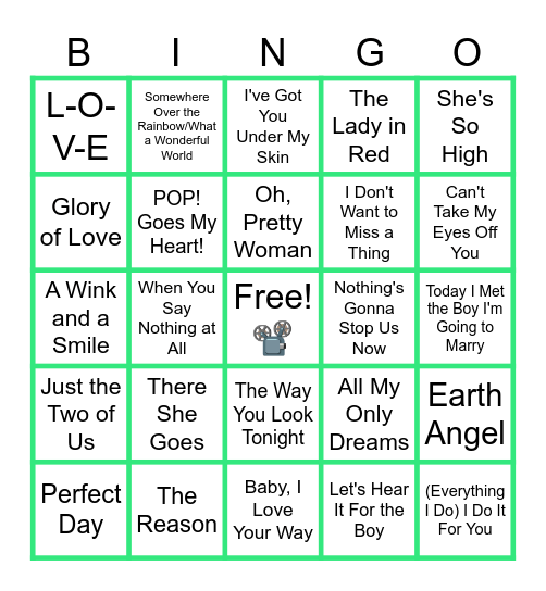 MUSIC BINGO at the Ann Arbor Eagles! Sweet Popular Music From Movies!🎶 Bingo Card