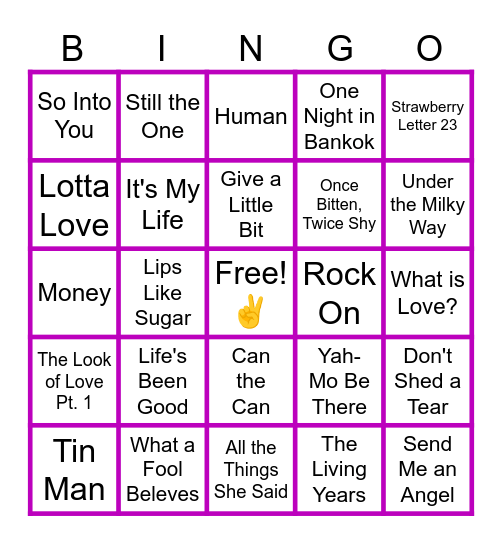 MUSIC BINGO at the Ann Arbor Eagles! Some cool 70s and 80s!🎤🎶 Bingo Card