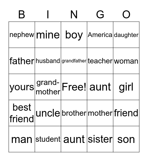 ASL Bingo Card