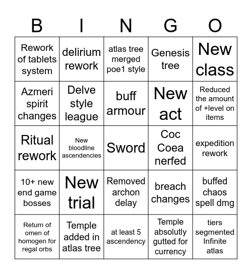 0.5 Bingo Card