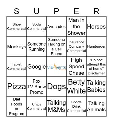 SUPER BOWL BINGO Card