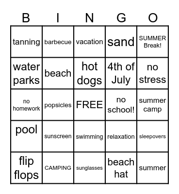 BINGO FUN! Bingo Card
