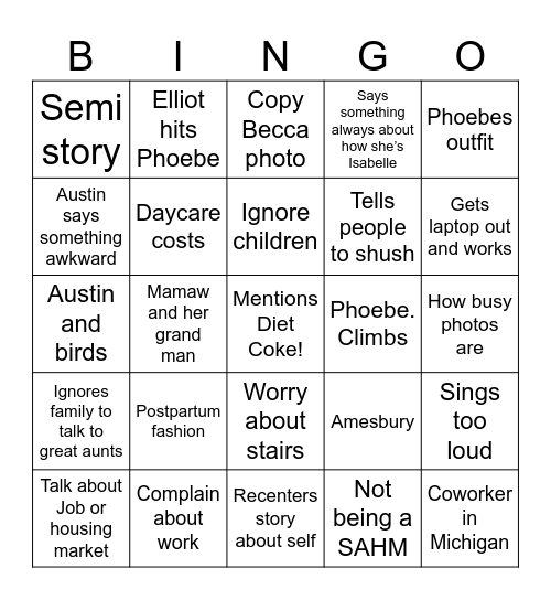 You know Bingo Card