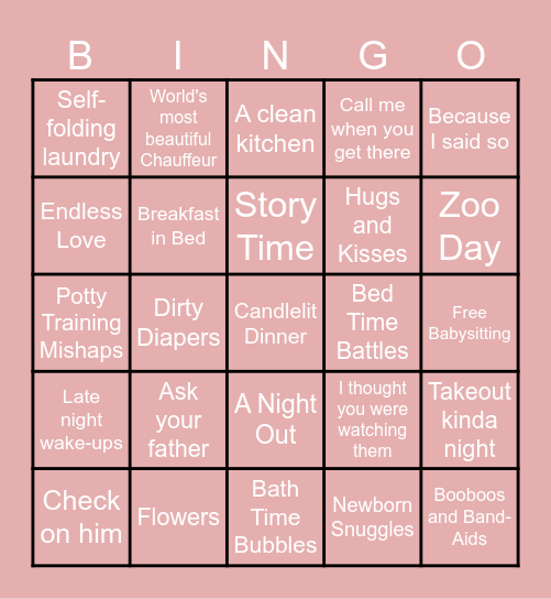 Mother's Day Bingo Card
