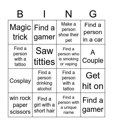 Omegle Bingo Card
