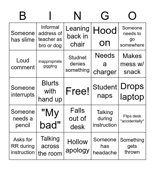 One More Week Bingo Card