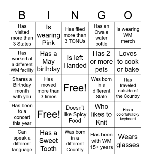 CSC Bingo Card