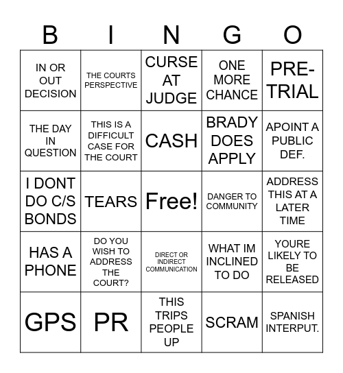 BURRILL Bingo Card