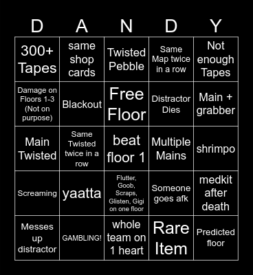 BINGO RUN Bingo Card