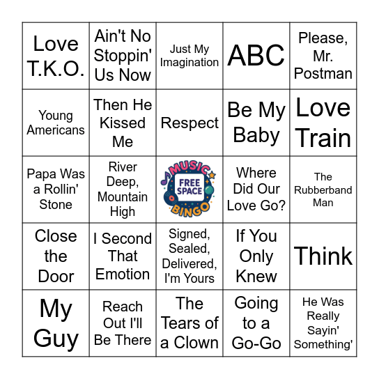 Motown vs. Everyone Else Bingo Card