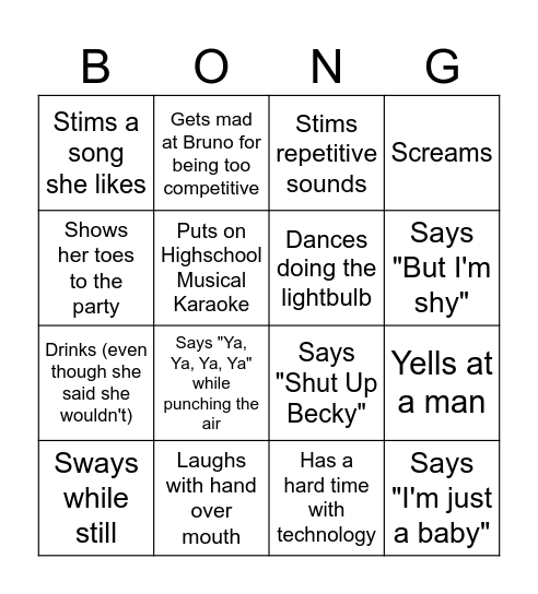 NATTEBOONGO Bingo Card