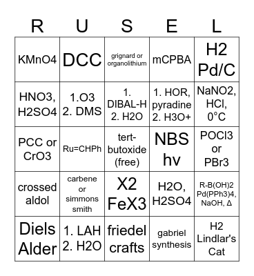 OCHEM2 FINAL BINGO Card