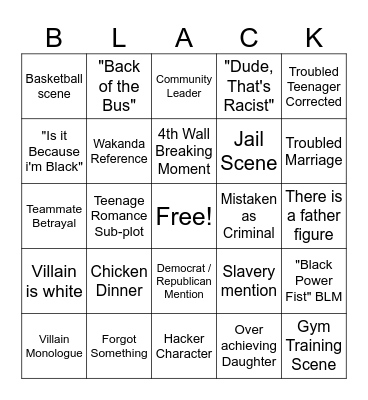 Black Lightning Bingo Card