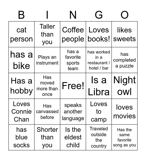 Community Bingo Card