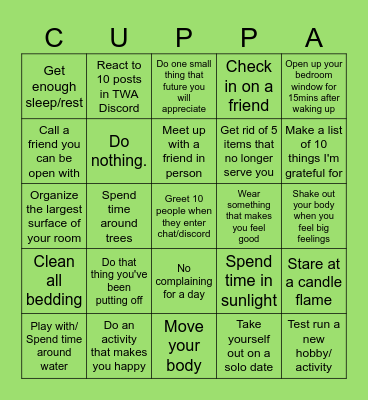 May Self Care Bingo ♡ @teawithadri Bingo Card