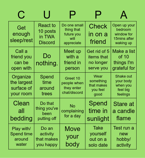May Self Care Bingo ♡ @teawithadri Bingo Card