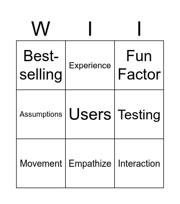 Nintendo Bingo Card