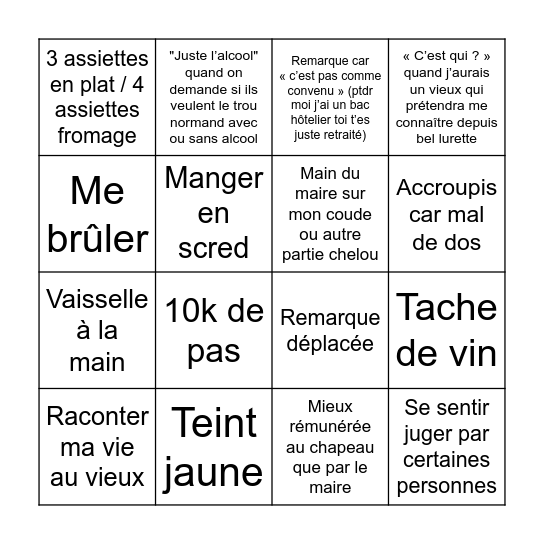Banquet du 8 mai Bingo Card
