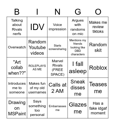 Ok Bingo Card