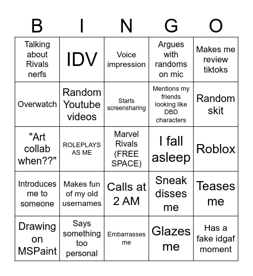 Ok Bingo Card