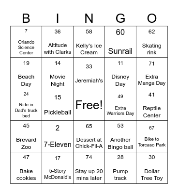 Summer Book Bingo 2026 Bingo Card