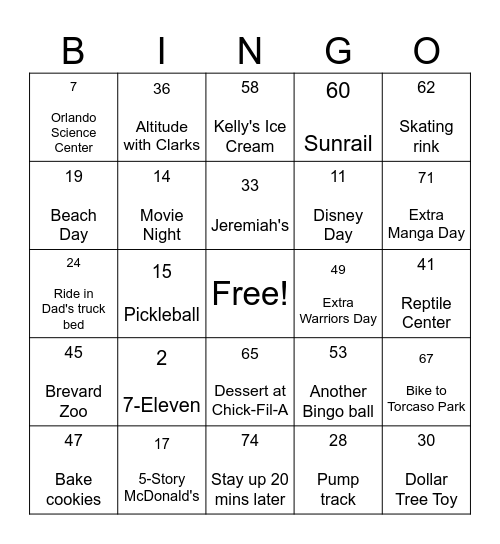 Summer Book Bingo 2026 Bingo Card
