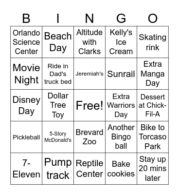 Summer Book Bingo 2026 Bingo Card