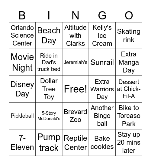 Summer Book Bingo 2026 Bingo Card