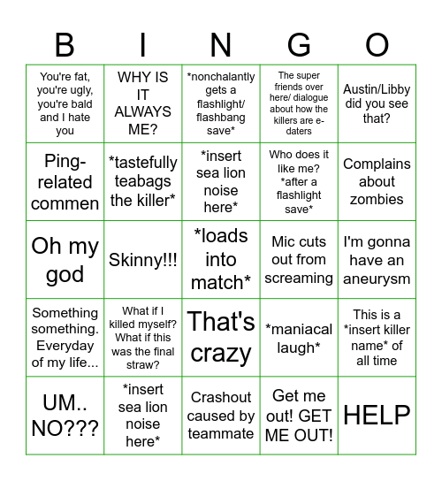 David-isms Bingo Card