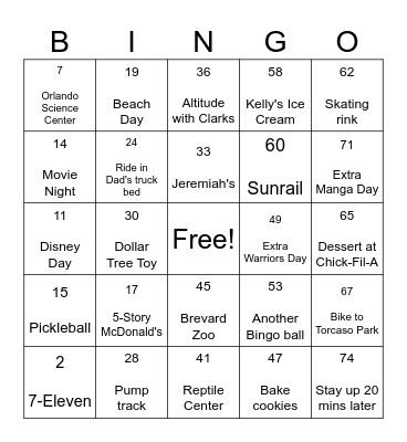 Summer Book Bingo 2026 Bingo Card