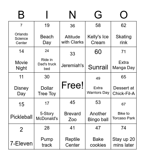 Summer Book Bingo 2026 Bingo Card