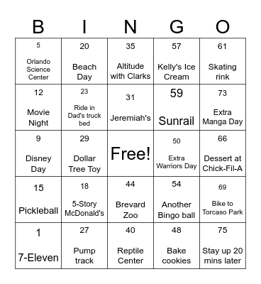 Summer Book Bingo 2026 Bingo Card