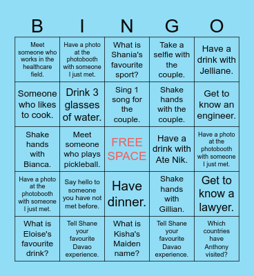 Meet and Greet Bingo Card