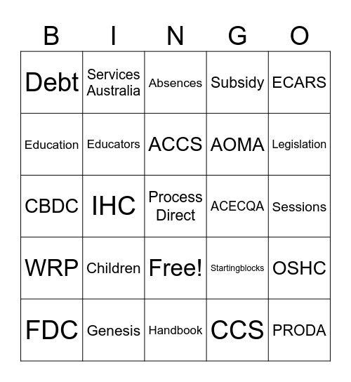 CCS Bingo Card