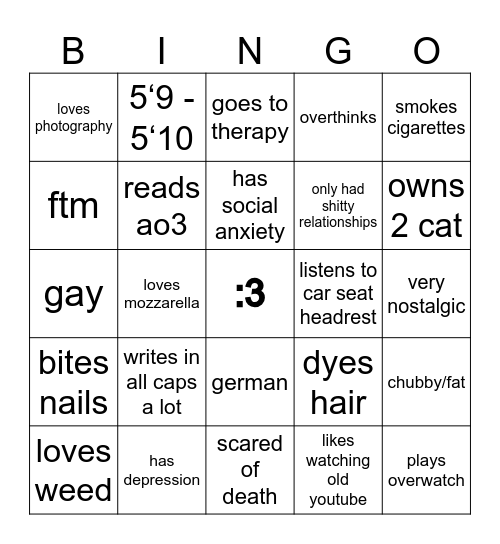 TheDirtAroundU Bingo Card