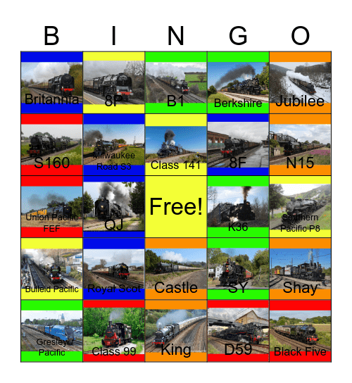Steam Locomotive Builders that I would like to design after John will say "Wave Bye Bye to Pajama Sam's Sock Works for life" one day Bingo Card