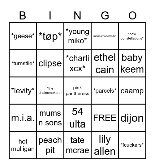 EM Bingo Card