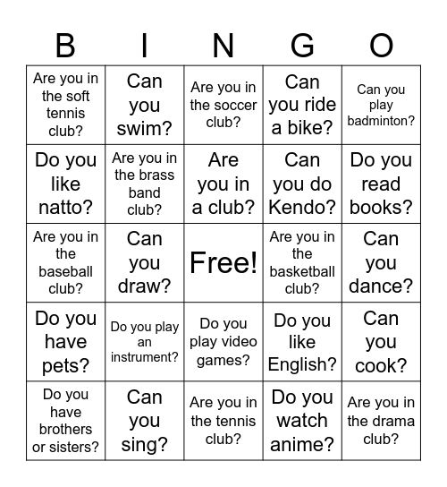Bingo Card