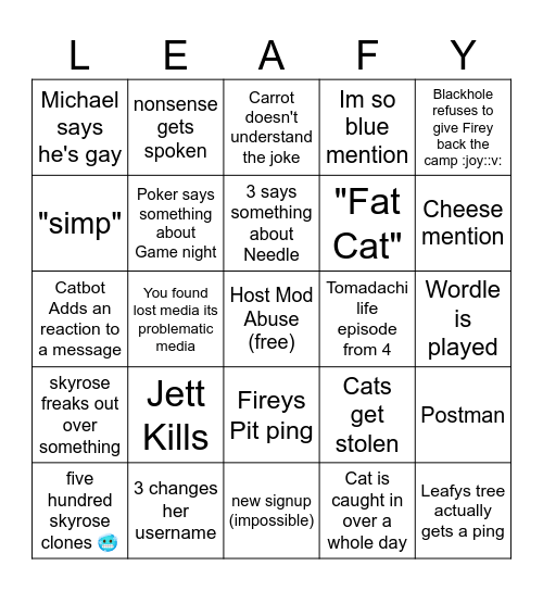 BATTLE FOR LEAFY BINGO Card